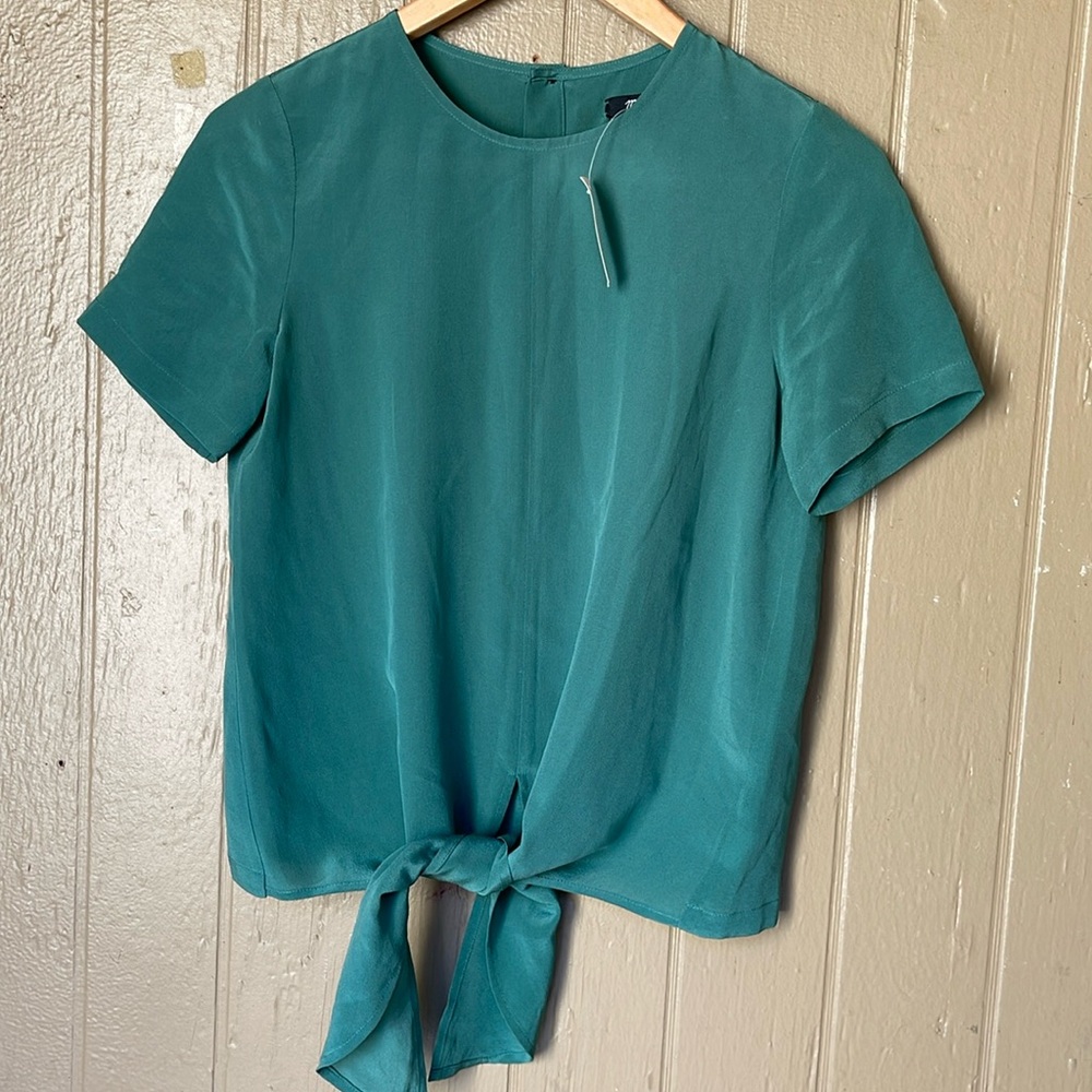 Madewell silk front tie top